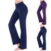 Active Pants Flare Leggings Yoga Kvinnor Hög midja Wide Leg Gym Sports Black Flear Pant Plus Size Dance Trousers 2024