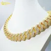 Large Size Cuban Necklace Iced Out Hip Hop 20mm 20inches Vvs Lab Diamond Cuban Link Chain Gold Plated