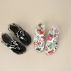 Casual Shoes Print T-shaped Low Heel Thong Women's Sandals Flat Buckle Strap 2024 Multicolor Flower For Women