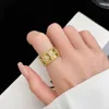 Designer Brand High Version V Gold Gold plaqué 18k Mijin Clover Kaléidoscope Fleur Petal Ring Jewelry personnalisé avec logo