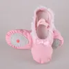 ダンスシューズプロフェッショナルピンクレースかわいいキャンバス品質の子供バレリーナEU24-40スリッパ