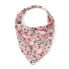 Bandanas Durag Flower print hair scarf Bohemian Bandana elastic hair with triangular scarf Kerchief womens hair accessories headwear 240426