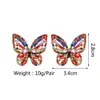 Stud Elegant Cute Colorful Crystal Butterfly Stud Earrings For Women Girl Trend Luxury Quality Fashion Party Jewelry Accessories Gift d240426