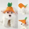Hundebekleidung Hut Orange Form Haustier Baseball Mütze Cartoon Hunde im Freien waschbare Windschutz -Gurt -Sonnenschutz Caps Supplies