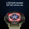 Montre Gejain New 1,53 pouces Men's Voice Call Smart Watch Sports Fitness Tracker Heart Monitor Smartwatch imperméable pour Android iOS