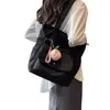 Väska kvinnor stor kapacitet duk axel fast färg flera fickor crossbody handväska för reseskolan arbete