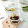 Boîtes à bento boîtes à lunch en verre borosilicate élevé récipient alimentaire portable scellé et micro-ondes frais chauffés chauffés bento Q240427