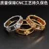 Original hot selling Clover V-Gold Kaleidoscope Ring for Women 18k Rose Gold Wide and Narrow Jewelry Couple With logo