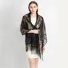 Simulated Silk Solid Lace Beard Shawl Wholesale Fashion Elegant Versatile Dress Scarves 240417