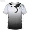 Men's T-Shirts Interesting Scorpion Print Mens Summer T-shirt High Quality Childrens Clothing Fashion Trend Harajuku Short sleeved O-neck Loose TopXW