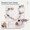 Mobile# Baby hölzerne Fitnessstudio Kinderwagen Spielzeug süße Raketenhänge Anhänger Spielzeug Häkelstierheizung Perlenarmband Krippe Mobile Rasseln Spielzeug D240426