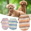 Dog Apparel Pet Clothes Multicolor Stripes Polyester Warm Shirt Pullover Coat Two-legged Sweater Adorable Vest For Home