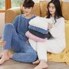 Kadınların Pijama Kış Coral Velvet Peri Jacquard Gevşek Artı Boyutlu Sıradan Pantolon Ev Giyim Pijama Seti Sıcak Dışarıda Giyilebilir