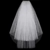 Wedding Hair Jewelry Fashion Wedding Veil Simple Tulle White Ivory Two Layers Bridal Veil Cheap Bride Accessories 75cm Short Women Veils With Comb