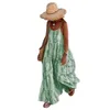 Casual Dresses Vacation Dress Bohemian Tie-dye Maxi With Low-cut Back Patchwork Hem Summer Beach Sundress For Women