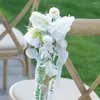 Dekoratif Çiçekler Yeniden Kullanılabilir Yapay Sandalye Geri Düğün Kilisesi Dekorasyonu için Çiçek Pografi Ders El Ziyafet Yemek Dekor