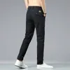 Summer Stretch calças casuais homens finos negócios de moda macia elástica coreana magra roupas masculinas calças cinza preto verde 240422