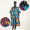 Robes de fête Afripride Tailor Made African Dashiki Robe Fomen Femmes Half Maneves Mid-Calf Longueur Summer Casual A2225065