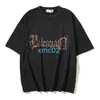 2024 Spring/summer New T-shirt Saint Gothic Religious Sanskrit Print Wash Vintage Short Sleeves