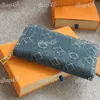 19cm kadınlar denim fermuarlı tasarımcı cüzdan vintage lüks kart tutucu nakış yazı makyaj kasası çanta altın donanım trend para çantası anahtar torbası debriyajı borsa