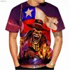 T-shirts voor heren retro gothic retro horror schedel 3D geprinte heren t-shirt y2k nieuwe mode o-neck korte mouw top hiphop street heren t-shirtxw