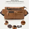 Bolsas de cintura para hombre Westal Bolsas de cuero genuino Bolso Fanny Pack Pack Male Cinturón Bolso de cadera Bolsas de bolsas de bolsas 8953 240419