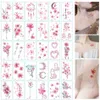 Trasferimento di tatuaggi 30pcs/set senza ripetuti fiore temporanea tatuaggi tatuaggi impermeabili per donne braccio sexy clavicola body art piede per ragazza 240427