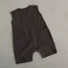 Rompers Summer Baby Boys and Girls Jumpsuit 100% Pure Cotton Sleeveless Baby Game Suit Jumpsuit En bit mjuk babykläder