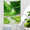 Tapisses Décors naturels tapisserie 3d Psychedelic Forest Stone Road Mur suspendu Bohemian Home Salon Room Bandrow Fond Decoration