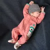 Rompers Baby Sutwear Zipper Wool Nowonarodzona dziewczyna kombinezon ciepłe zimowe bieliznę Zestaw męskiej ciężarówki ubrania dziecięce 24f