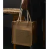 Boodschappentassen jute tote tas jute cadeau herbruikbare supermarkt met handvat voor het decoreren van kunst ambachtelijke bookbag evenementen scholen strand t