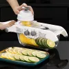 Gereedschap Multifunctionele citroenblaasjes Groenteglicier met mand, fruit Potato Chopper Wortel Cutter Slicer Keukenaccessoires