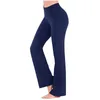 Active Pants Flare Leggings Yoga Kvinnor Hög midja Wide Leg Gym Sports Black Flear Pant Plus Size Dance Trousers 2024