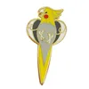 Leuke hilarische broche schattige gele vogels huisdier pins papegaai badge