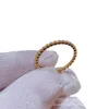 Designer High Version High version Van pearl ring womens 18k rose gold plated CNC finely carved layered round bead bracelet