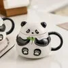 Muggar original panda cup med lock keramisk mugg julklapp kaffe te koppar av söta och olika personliga gåvor