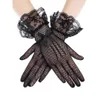 Five Fingers Gloves Women Black White Summer Uvproof Driving Bridal Mesh Fishnet Lace Flower Mittens Full Finger Girls Wedding4891835