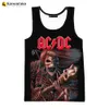 Tobs de débardeur masculine Nouvelle lettre de rock à la mode 3D débardeur imprimé pour hommes Casual AC AC DC imprimé sans manches TOPL2404