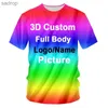 Men's T-Shirts Customizing exclusive 3D full print T-shirts for men fashionable hip-hop short sleeved tops abstract mens womens and childrens T-shirtsXW