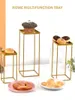 Platten Leeseph Servingschale Set von 3 Cupcake -Ständer Metall Pizza Riser Racks/ Displayständer Rechteckplatte