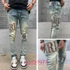 Designer jeans män denim broderi byxor mode hål byxa oss storlek 28-40 rippade jeans mager jeans staplade jeans hip hop jeans märke jeans