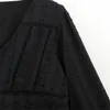 カジュアルドレス春の女性の2024年ファッションブラックスワン美しいホロー刺繍ミニドレスレトロベスティドス