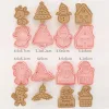 Formar 8st/Set Christmas Biscuit Mögel Santa Snowman Tree Elk Söt mönster Cookie Stamp Tryck Fondant Sugarcraft Baking Tools