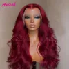 Perruques synthétiques 100% de perruque de cheveux humains en dentelle rouge d'origine adaptée aux femmes sans colle 13x4 13x6 transparente haute définition Q240427
