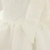 Flickklänningar Pageant White 1st Birthday Dress for Baby Clothes Bow Wedding Princess Girl Ceremony Baptism Party Gown 0-4Y