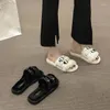 Slippers Design Thick-soled Mao Shoes Wearing Women's In Autumn 2024 Women White Loafers.