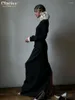 Robes décontractées corporel CONCONNEMENT BLACK Robe en tricot Ladies Fashion O-COLD LONG LONG MAXI ÉLÉGANT Backless Party for Women 2024