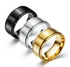 Ring Titanium Stal 8 mm lustro dwa rowki stali nierdzewne dla mężczyzn i kobiet9026609