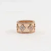 Designer Charm vierblad klaver caleidoscoopring voor vrouwen 925 Sterling zilver met diamantbloem 18k rose goud paar trend