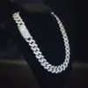 925 VVS de prata esterlina Real CVD Diamond Miami Chain Link Cuban 18K Gold Bathed Moissanite Chain Chain Mossan Hip Hop Colar